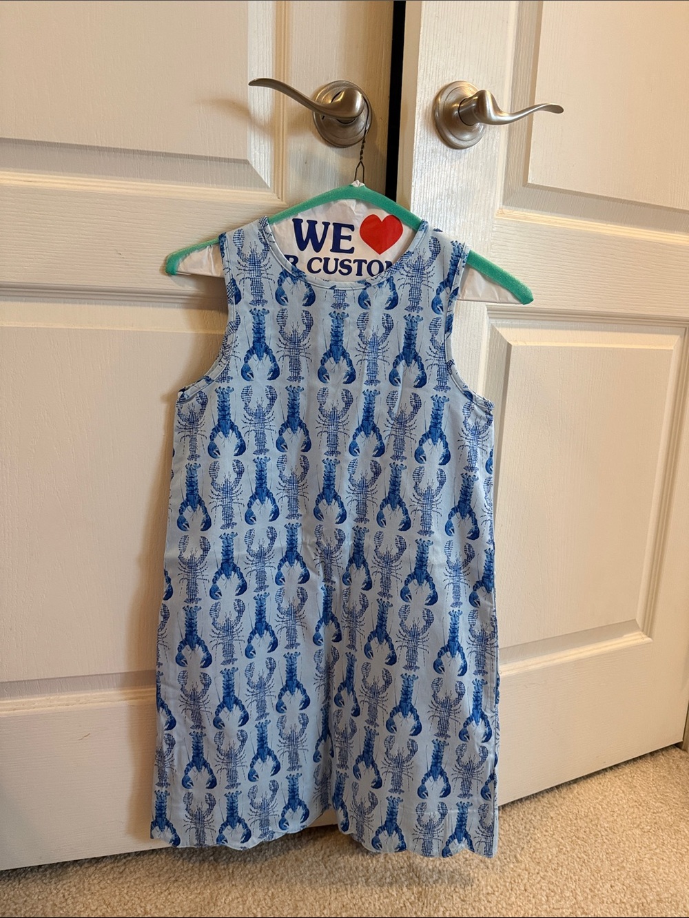 Classic Prep Blue Lobster Print Sleeveless Dress